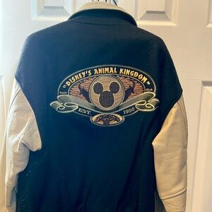 Walt Disney World Vintage Animal Kingdom 1998 Wool & Leather Varsity Jacket